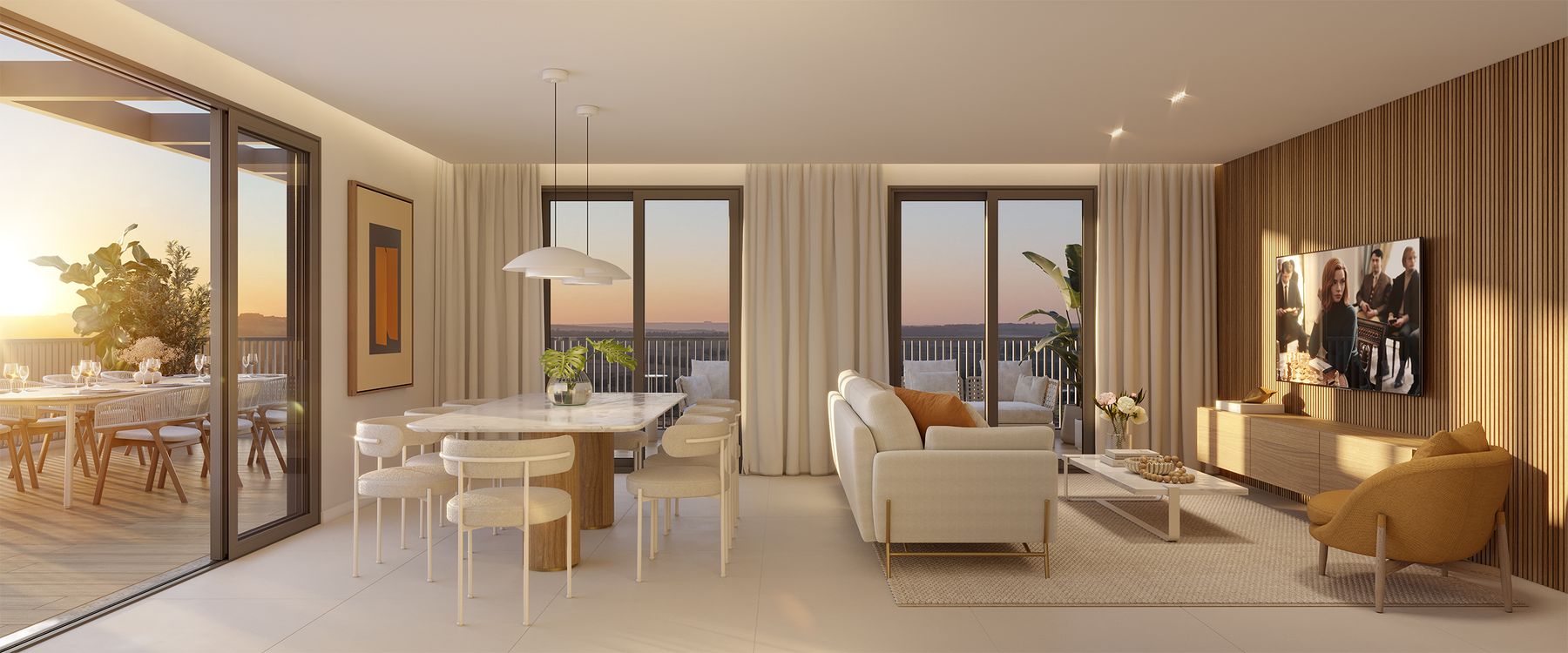 4 quartos &ndash; terraço e living